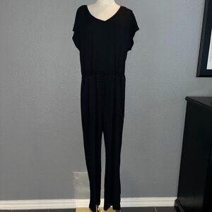 SOMA FRENCH TERRY WIDE LEG JUMPSUIT - NEW WITH TAGS - BLACK - XL / EXTRA LARGE